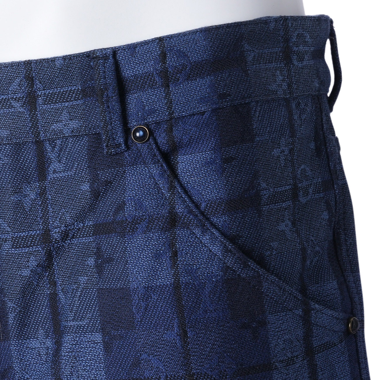 LOUIS VUITTON(USED)루이비통 1AIJUW 모노그램 타탄 데님팬츠 #36